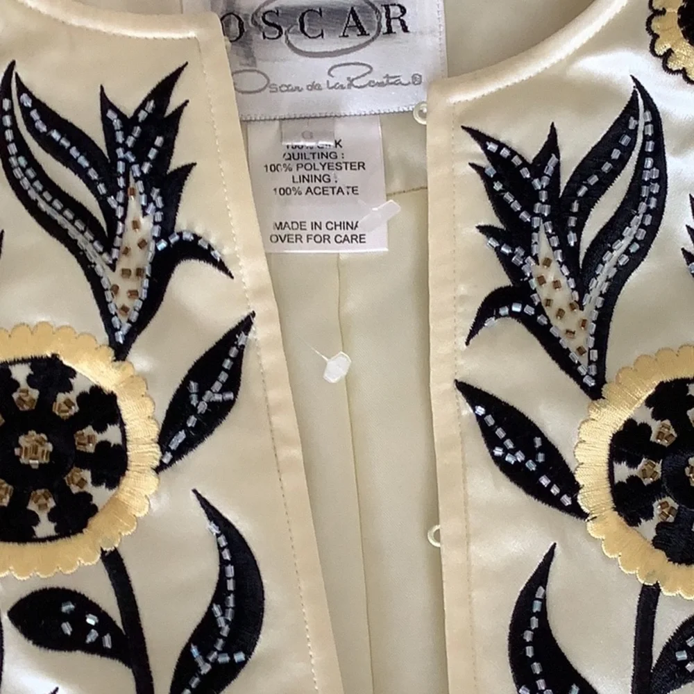 Amazing Oscar De La Renta NWOT Silk Jacket 🖤🖤🖤🖤 - Picture 2 of 9